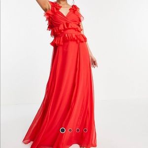 Asos ruffle gown